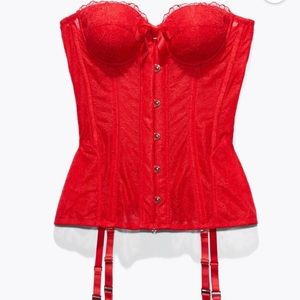 Red Lace Corset Savage X Fenty, Size: Small